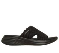 Skechers Women's Ultra Flex 3.0 Sandal - Bring It Sandals in Black, Size 5 | Textile, Vegan, Machine Washable