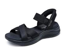 Skechers Women's Ultra Flex 3.0 Sandal Never Better, Black Fuschia, 4 UK