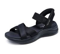 Skechers Ultra Flex 30 Slip In Crossband Slingback Sandal, Black, Size 4, Women Black