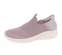 Skechers Women's Ultra Flex 3.0 Smooth Step Sneaker, Mauve Knit Jersey Trim, 3 UK