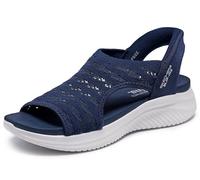 Skechers Women's Ultra Flex 3.0-Sun Warmth Hands Free Slip-ins Sandal, Navy, 2.5 UK