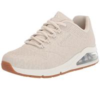 Skechers Women's Uno 2-in-kat-Neato Sneaker, Off White Tonal Leopard Print Durabuck/Mesh, 5 UK