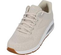 Skechers Women's Uno 2-in-kat-Neato Sneaker, Off White Tonal Leopard Print Durabuck Mesh, 8 UK