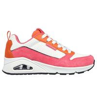 Skechers Women's UNO - 2 Much Fun Sneaker in Pink/Orange, Size 7 | Leather/Synthetic/Textile