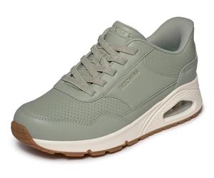 Skechers Women's Uno Banksia Luxe Slip-in Trainers, Sage, 6.5 UK