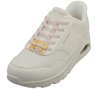 Skechers Women's Uno Banksia Luxe Sneaker, White Duraleather, 9 UK
