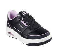 Skechers Women's UNO Court, Black Leather/Pink Duraleather Trim, 5 UK