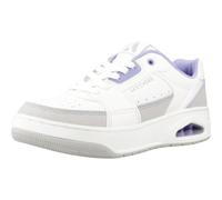 Skechers Women's UNO Court, White Leather/Lav Duraleather Trim, 3 UK