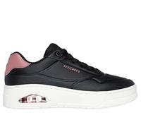 Skechers Women's Uno Court Fast Break Sneaker, Black Duraleather/Rose Trim, 6 UK