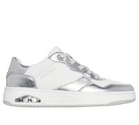 Skechers Women's UNO CTL - Luxe Steps Shoes in Silver, Size 8 | Leather/Synthetic/Textile