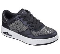 Skechers Women's Uno Ctl-Shiny Safari Sneaker, Black/Pewter, 6 UK