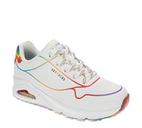 Skechers Women's Uno-Drizzl'n Rainbow Sneaker, White/Multi, 4 UK