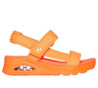 Skechers Women's UNO - Fun Stand Sandals in Neon Orange, Size 6 | Textile, Vegan