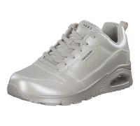 Skechers Metallic Leather Lace Up Fashion Sneaker - Off White, Off White, Size 6, Women Off White