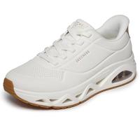 Skechers Women's Uno Glide-Step Glide On Air Sneaker, White Durabuck/Rose Gold Trim, 7 UK