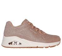 Skechers Women's UNO - Glitter Bomb Sneaker in Rosegold, Size 3.5 | Textile