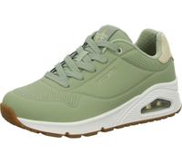 Skechers Women's Uno Golden Air Sneaker, Sage Durabuck/Silver Trim, 4.5 UK