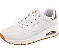 Skechers Women's Uno Golden Air Sneaker, White Durabuck/Mesh Trim, 6 UK