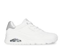 Skechers Women's Uno Golden Air Sneaker, White Durabuck/Silver Trim, 7 UK