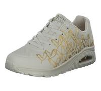 Skechers for woman. 177975 Sneakers Uno Golden Heart white (38), Flat, 3 to 5 cm, Laces, Casual