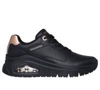 Skechers Women's UNO Icon - Idolized Air Sneaker in Black, Size 7 | Leather/Metal