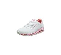 Skechers Women's Uno Loving Love Sneaker, White Durabuck Red Pink Mesh Trim, 5 UK