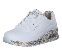 Skechers Women's Uno Loving Love Sneaker, White Durabuck / Rose Gold Print Trim, 5 UK