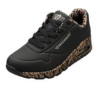 Skechers Women's UNO Loving Love Trainers, Black Durabuck/Rose Gold Trim, 4 UK