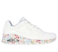 Skechers Women's Uno - Majestic Garden Sneaker in White, Size 4 | Synthetic/Textile