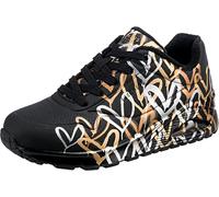 Skechers Women's UNO Metallic Love Trainer, Black, 9 UK