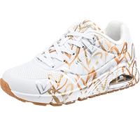 Skechers Women's UNO Metallic Love Trainer, White, 5 UK