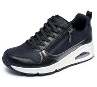 Skechers Women's UNO Metallic Sliders Trainer, Black/White, 6 UK