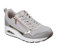 Skechers Women's UNO Metallic Sliders Trainer, Taupe, 4 UK