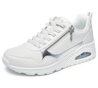 Skechers Women's UNO Metallic Sliders Trainer, White, 5 UK