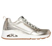 Skechers Women's UNO - Metallixs Sneaker in Champagne, Size 3 | Leather/Synthetic/Textile