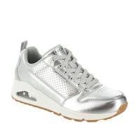 Skechers Women's Uno-Metallixs Sneaker, Silver-metallic, 7.5