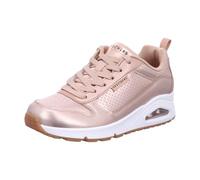 Skechers Women's Uno - Metallixs Sneaker in Rosegold, Size 6 | Leather/Synthetic/Textile