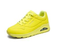Skechers Women's Uno - Night Shades Trainers, Neon Yellow Durabuck, 4 UK