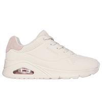 Skechers Women's UNO - Pop Back Sneaker in Natural/Light Pink, Size 6 | Synthetic/Leather/Textile
