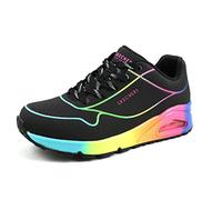 Skechers Women's UNO Pop of Sunshine Trainer, Black, 4 UK