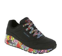 Skechers Women's UNO RAVAGED Love Sneaker, Black, 5 UK