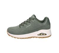 Skechers Women's Uno Rugged Chillproof Sneaker, Olive Suede/Duraleather/Embroidery Trim, 6 UK