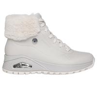 Skechers Women's UNO Rugged - Fall Air 2 Boots in Off White, Size 4 | Leather/Textile