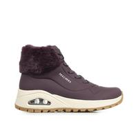 Skechers Women's Uno Rugged Fall Air Sneaker, Wine Durabuck/Faux Fur, 3 UK