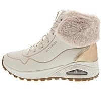 Skechers Women's Uno Rugged Fall Shimmer Ankle Boot, Natural Durabuck/Gold Metallic/Faux Fur, 4 UK
