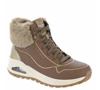 Skechers Women's Uno Rugged Fall Shimmer Ankle Boot, Taupe Durabuck/Metallic Duraleather//Faux Fur, 3 UK