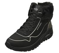 Skechers Women's Uno Rugged Fall Shimmer Boots, Black Durabuck/Metallic Duraleather/Faux Fur, 4 UK