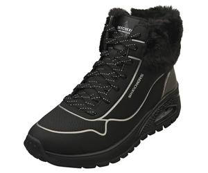 Skechers Women's Uno Rugged Fall Shimmer Boots, Black Durabuck/Metallic Duraleather/Faux Fur, 6.5 UK