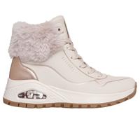 Skechers Women's Uno Rugged Fall Shimmer Ankle Boot, Natural Durabuck/Gold Metallic/Faux Fur, 5 UK