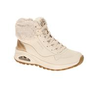 Skechers Women's Uno Rugged Fall Shimmer Ankle Boot, Natural Durabuck/Gold Metallic/Faux Fur, 6 UK